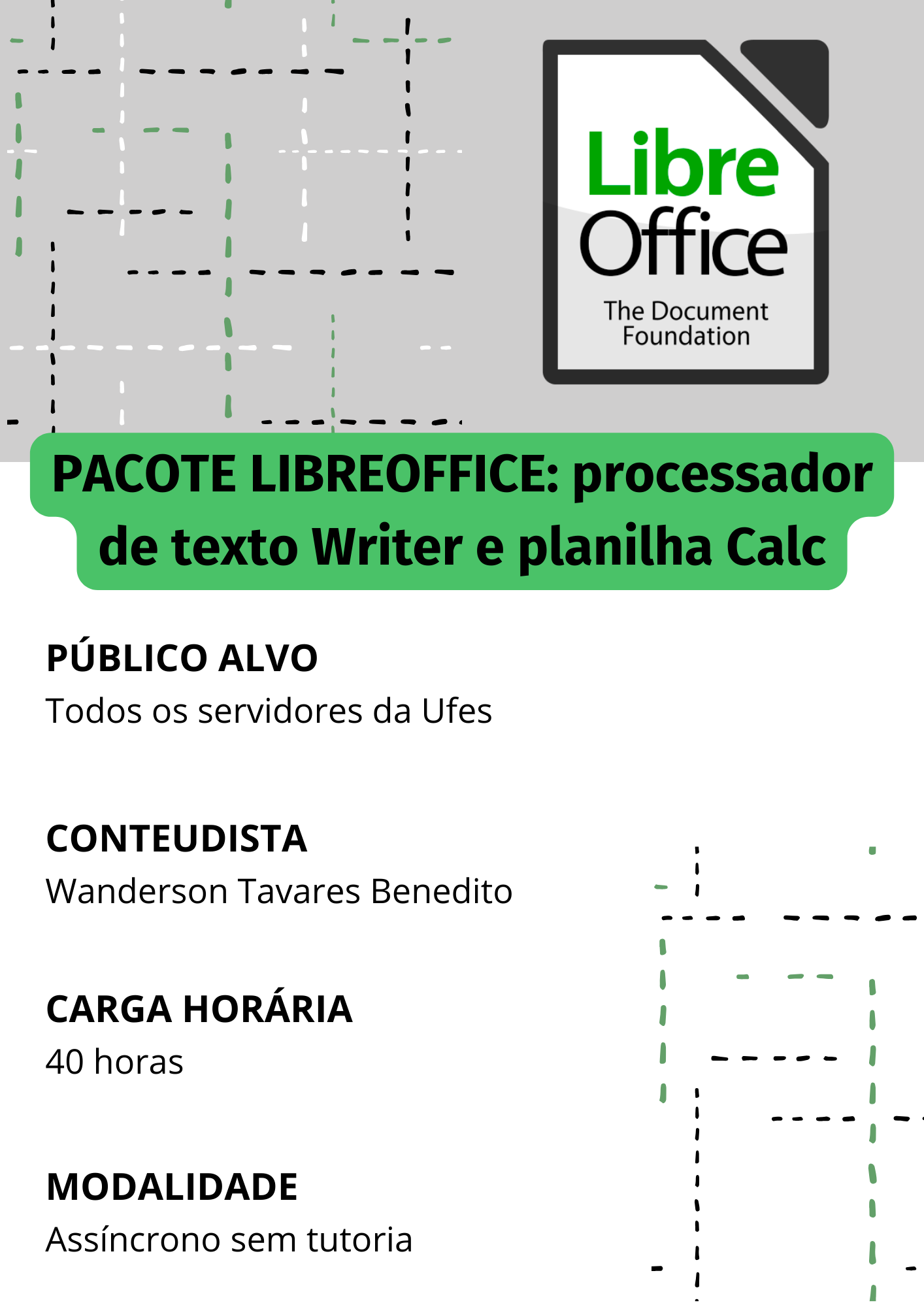 Pacote LibreOffice: Processador de texto Writer e Planilha Calc